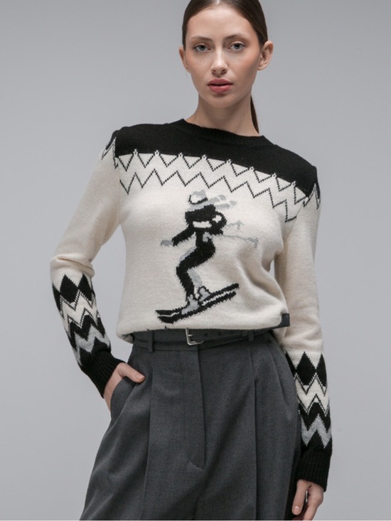 Weekend Max Mara Sweaters - NWT WEEDWEND MAX MARA Taiga Ski-Motif sweater with a pattern
